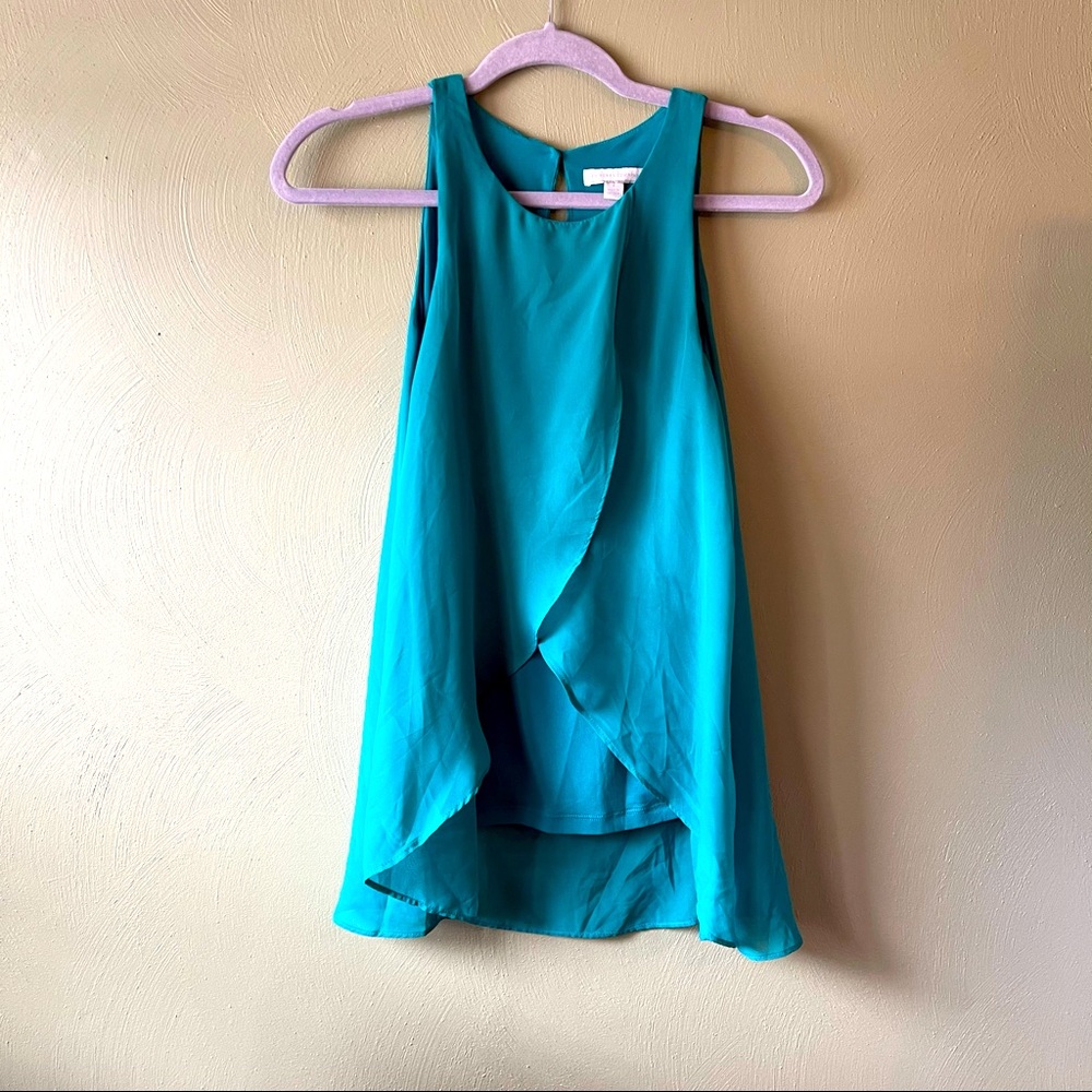 Work blouse blue with flow sleeveless